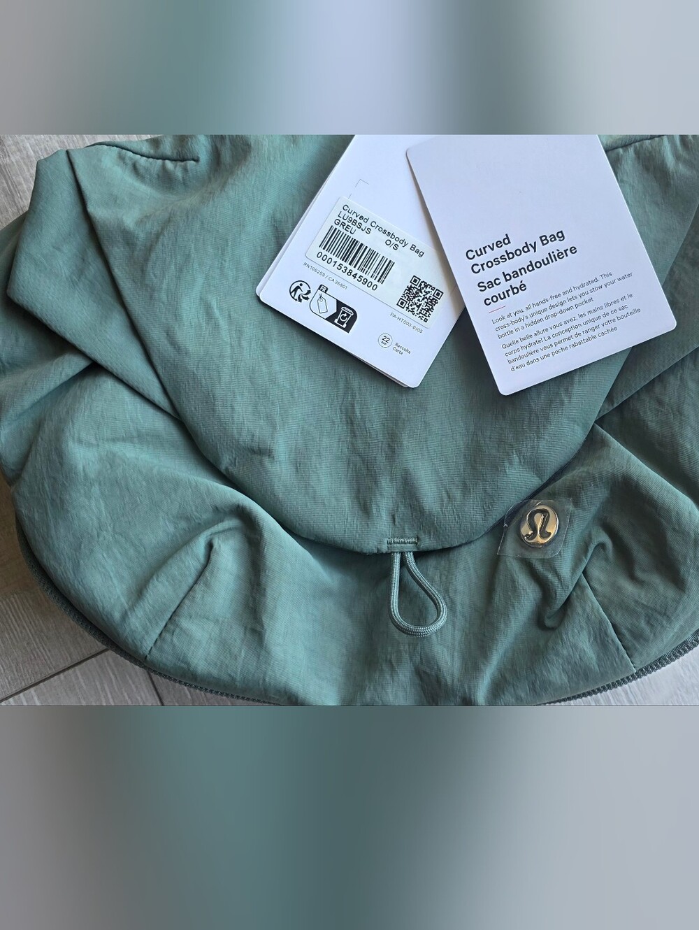 NWT Lululemon Curved Crossbody Bag 3L, Grey Eucalyptus Color